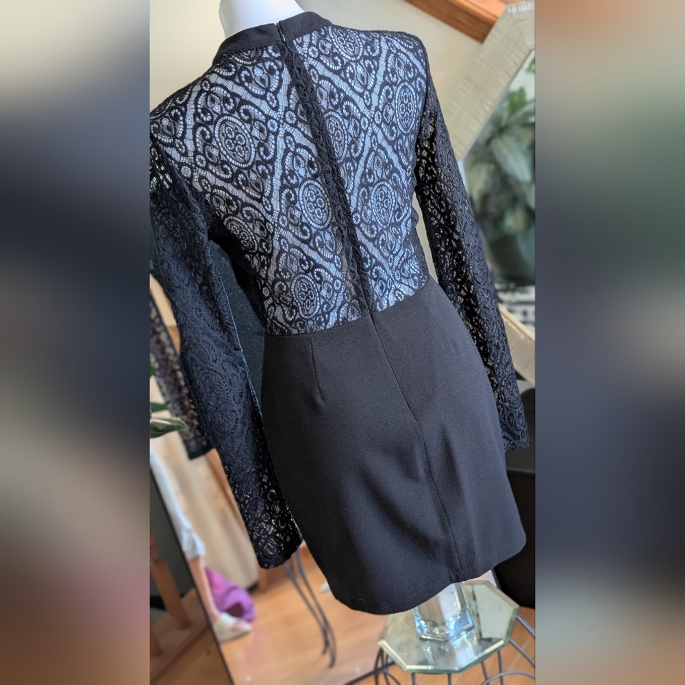 Astr Black  Lace Mini Dress